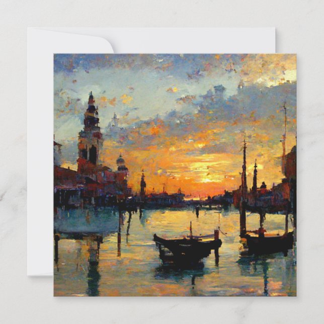 Carte Venise au coucher du soleil (Devant)