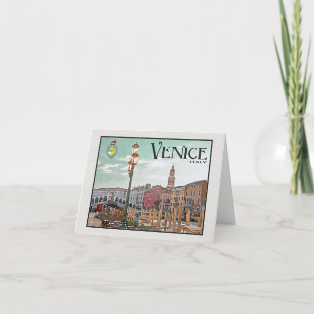 Carte Venise - canal grand et pont de Rialto (Devant)