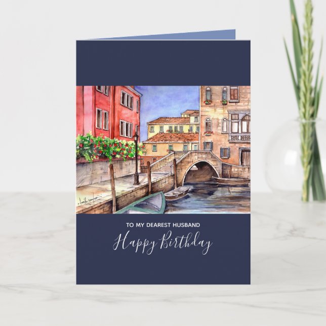 Carte Venise - Stylo & Laver Aquarelle (Devant)