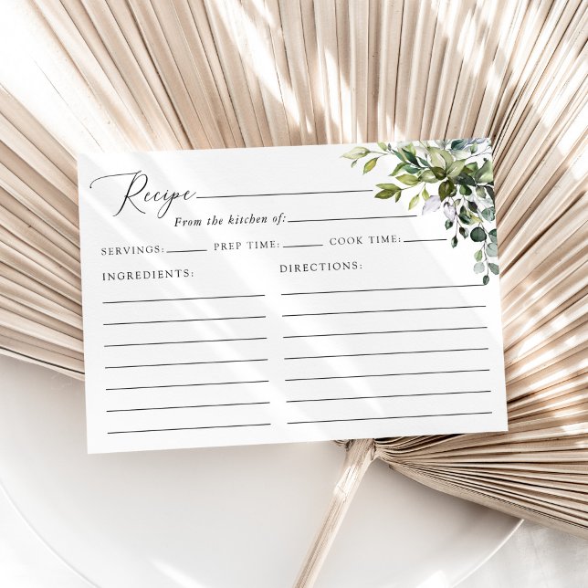 Carte Verdure, Eucalyptus Feuilles, Fête des mariées Rec (Créateur téléchargé)