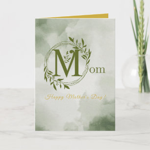 Carte Verdure personnalisée Monogram Maman Fête des mère