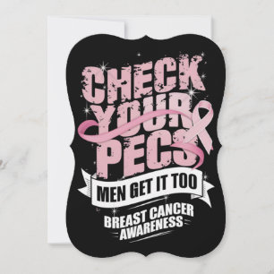 Carte Vérifiez votre Pecs Hommes Sensibilisation au canc