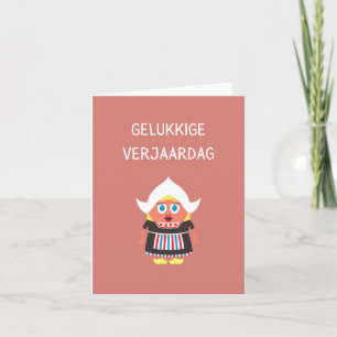 Carte Verjaardag Gelukkige, joyeux anniversaire néerland