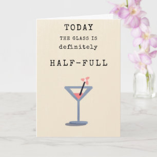 Carte Verre à cocktail rose humour mignon Anniversaire s