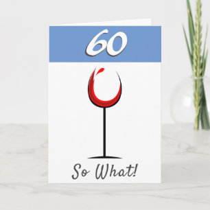 Carte Verre à vin rouge motivationnel 60e anniversaire