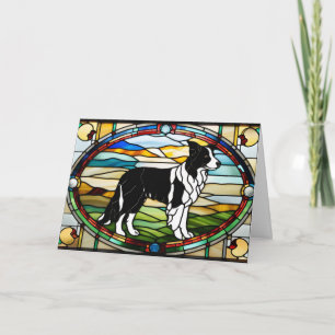 Carte Verre coloré Border Collie mignon