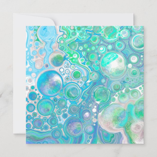 Carte Verre marin personnalisé bleu et vert (Devant)