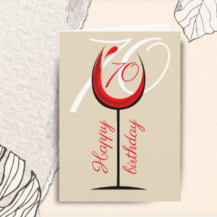 Carte Verre rouge moderne 70e anniversaire