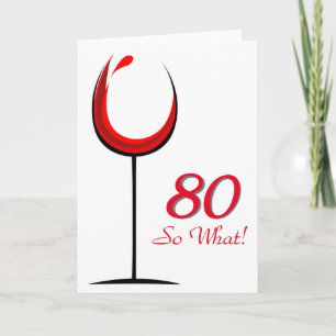 Carte Verre rouge motivationnel moderne 80e anniversaire
