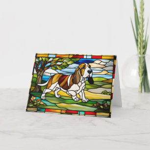 Carte Verre teinté de Basset Hound mignon