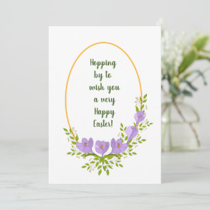 Carte Verres minimalistes de vacances Crocus fleurs Pâqu