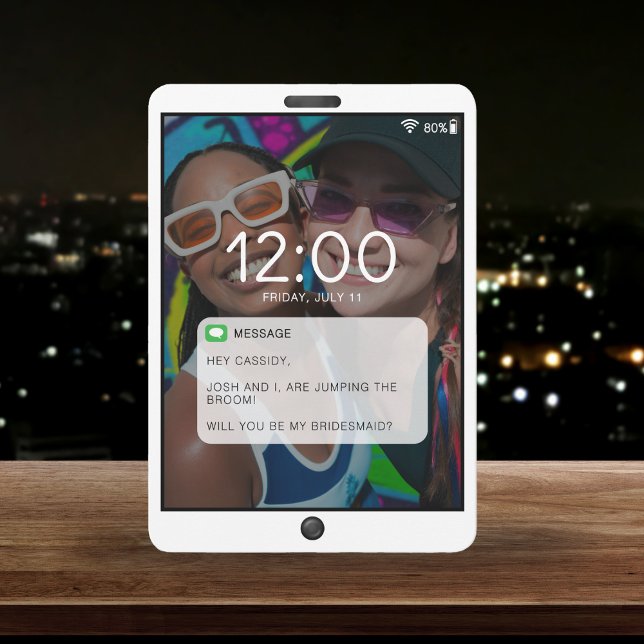 Carte Verrou de téléphone cellulaire Écran photo Présent (Cell Phone Lock Screen Photo Bridesmaid Proposal
)