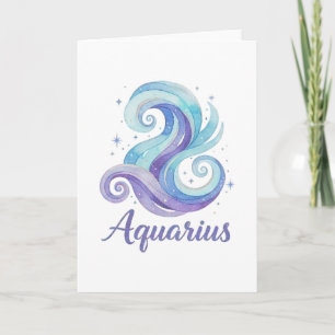 Carte Verseau Zodiaque Aquarelle Céleste Étoiles Jan Fév