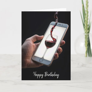 Carte Verser Le Vin Dans Le Verre Anniversaire