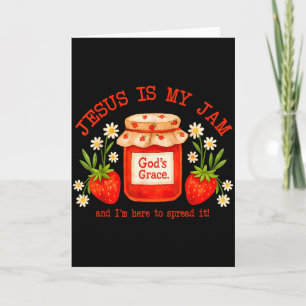 Carte Verset de la Bible chrétienne Foi Fraise Jésus est