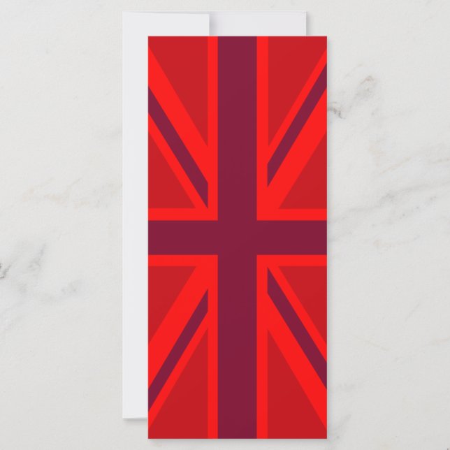 Carte Version rouge Décor Union Jack britannique (Devant)