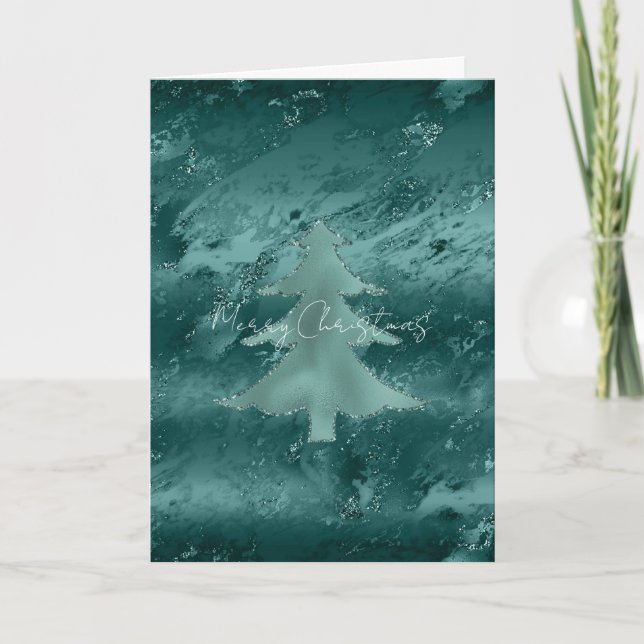 Carte Vert émeraude pailleté ombré marbre               (Devant)