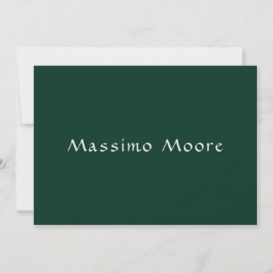 Carte Vert foncé Élégant Casual Propre Nom Écriture manu