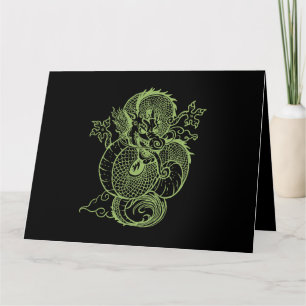 Carte Vert Japonais Asiatique Dragon Chinois Aesthétique