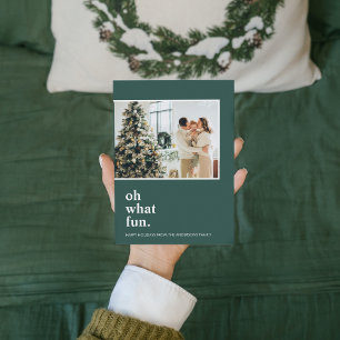 Carte Vert Moderne Avec Photo Et Oh Quel Amusement