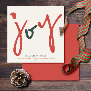 Carte verte Gras Simple Joy Rouge