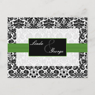 carte verte mariage damassé rsvp