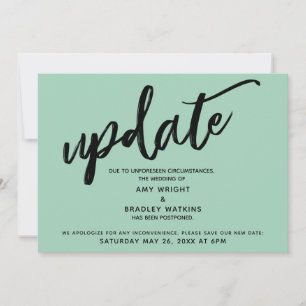 Carte verte Mariage reportée à la main