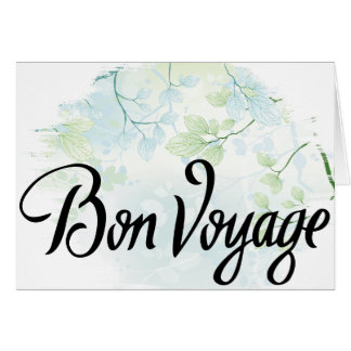 Carte verte sereine de feuille de voyage de fève