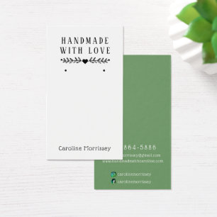 Carte verte simple à oreille bijoux