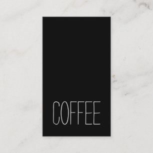 Carte verticale foncée de café de mot minimal de