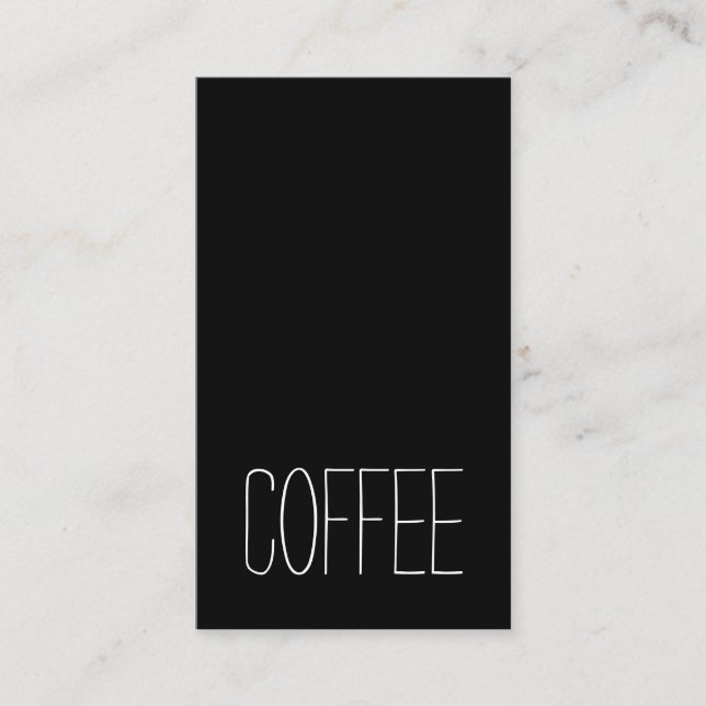 Carte verticale foncée de café de mot minimal de (Devant)