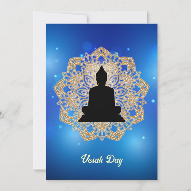 Carte Vesak Day Bouddha et Mandala Vaisakha Purnima (Devant)