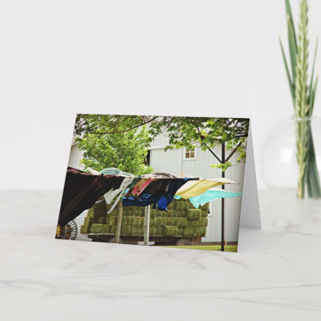 Carte Vêtements Amish et blanc de foin à l'intérieur (Devant)