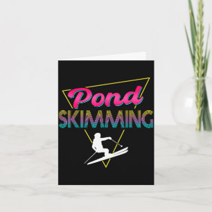 Carte vêtements de dérapage d'étang rétro 80s skieur d'é