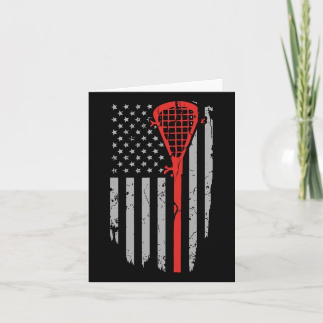 Carte Vêtements de jeunesse de lacrosse de drapeau améri (Devant)