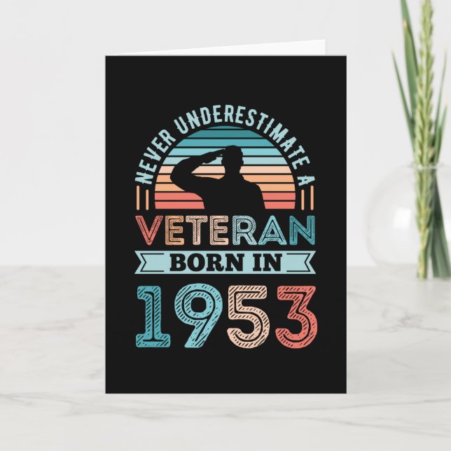 Carte Vétéran né en 1953 70e anniversaire Cadeau militai (Devant)