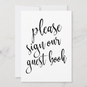 Carte Veuillez signer notre livre d'or Signe abordable
