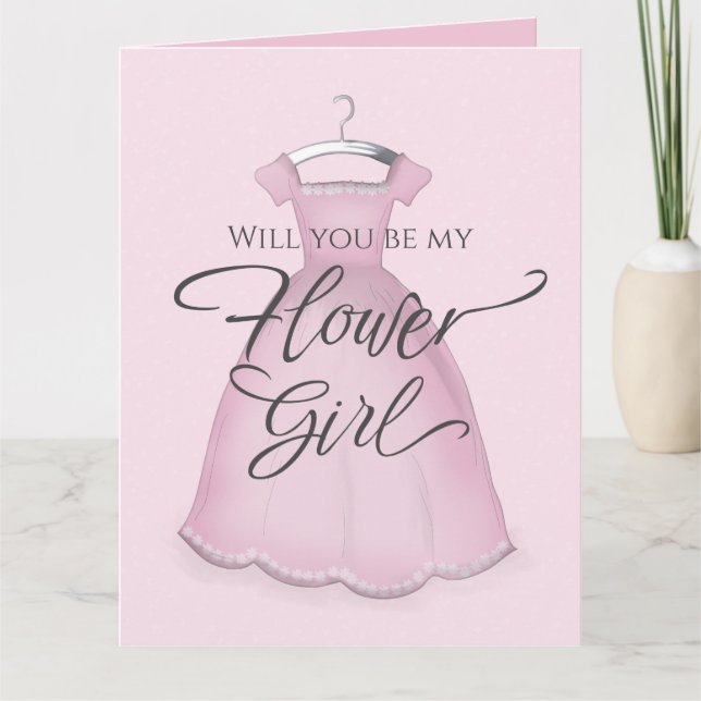 Carte Veux-tu être ma Demoiselle d'Honneur Robe Rose Mig (Devant)
