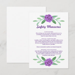 Carte Viandes florales violettes Mesures de sécurité des