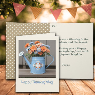 Carte Vibes d'automne Floral Thanksgiving Salutation ens