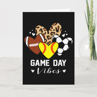 Carte Vibes de jour de match drôle Softll Footll Maman d
