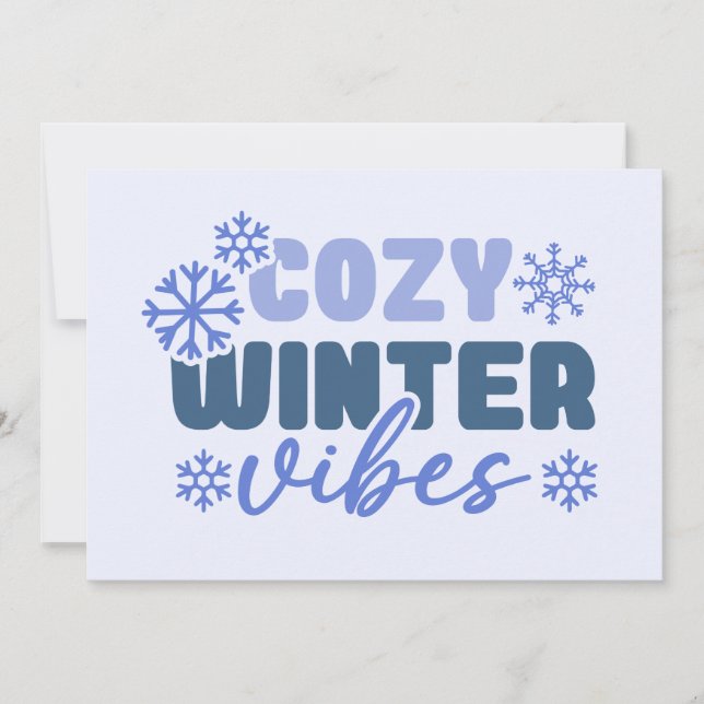Carte Vibes d'hiver confortables - Typographie du flocon (Devant)