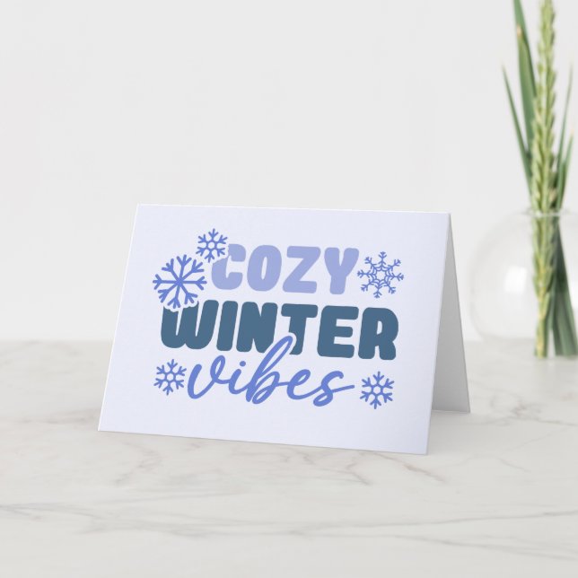 Carte Vibes d'hiver cosy - Typographie de flocon de neig (Devant)