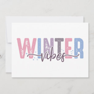 Carte Vibes d'hiver - Typographie Pastel Soft