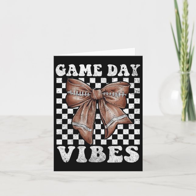 Carte Vibes Jour Coquette Bow Football Mama Football (Devant)