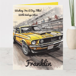 Carte Vibes vintage Classic Voiture Anniversaire