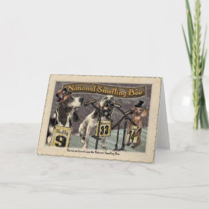 Carte Victoires de basset sentant l'abeille