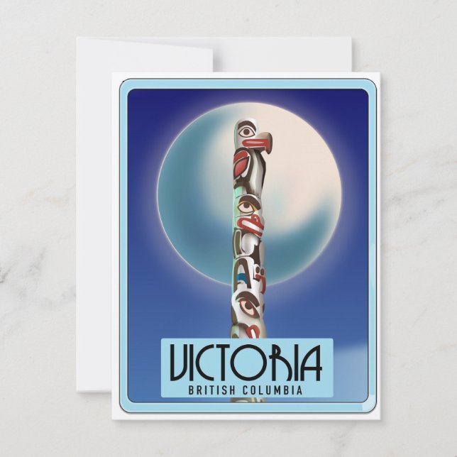 Carte Victoria Colombie-Britannique Totem Pole. (Devant)