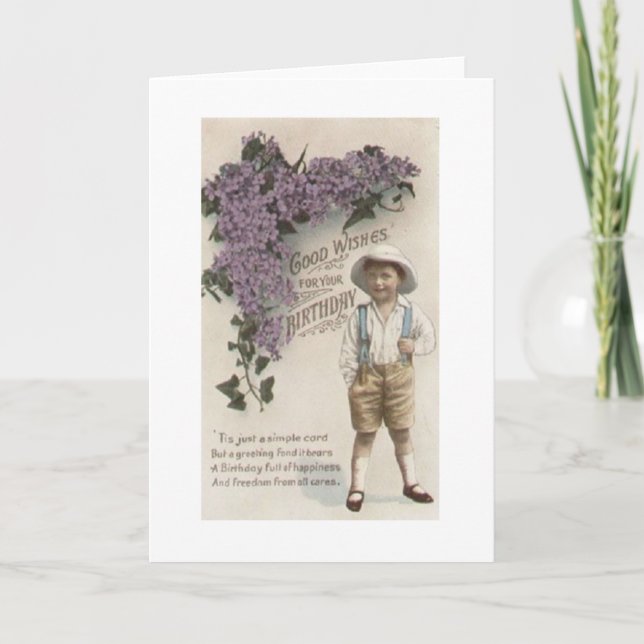 Carte Victorian Boy Birthday Card (Devant)
