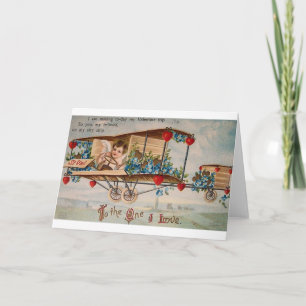 Carte Victorian Cherub Avion Valentine's Day